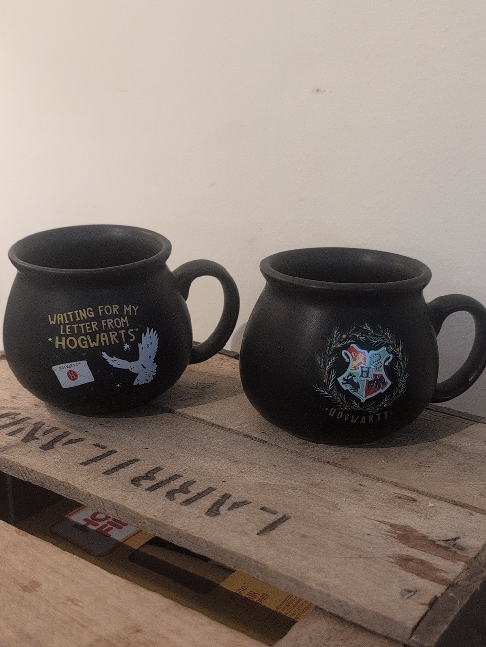 Pair Of Harry Potter Black Ceramic Cauldron Mugs